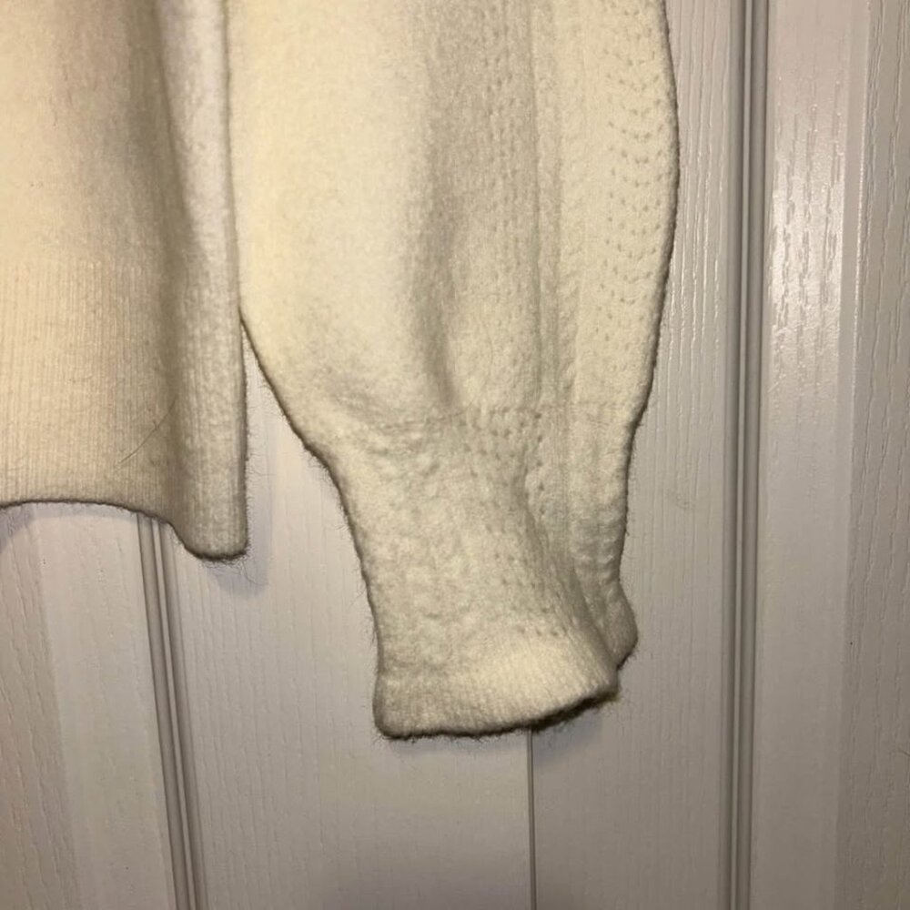 NWT Talbots Ivory Cable Knit Crewneck Sweater Woman's size XLP - Picture 5 of 8